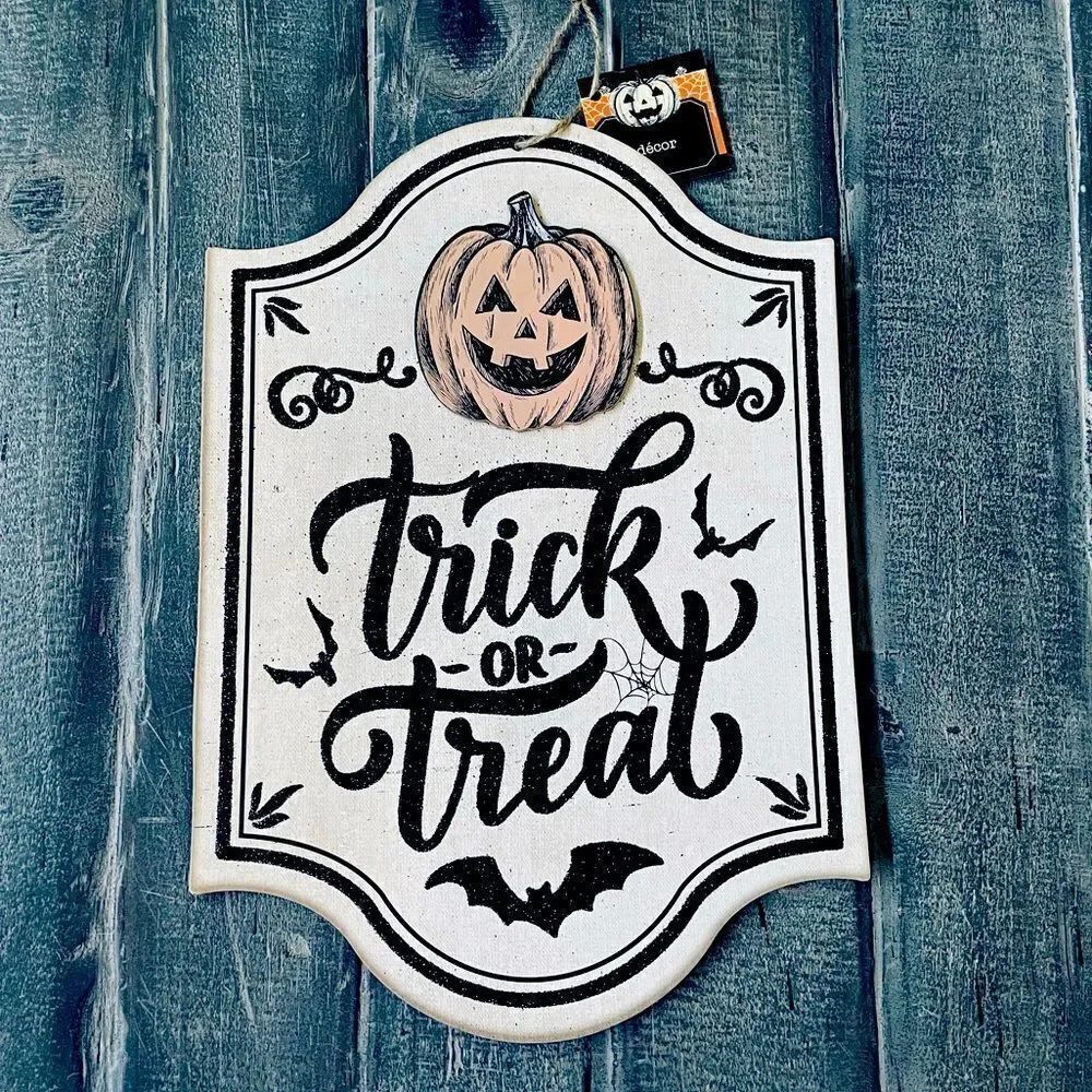 Halloween Treat or Treat Wall Decor Sign